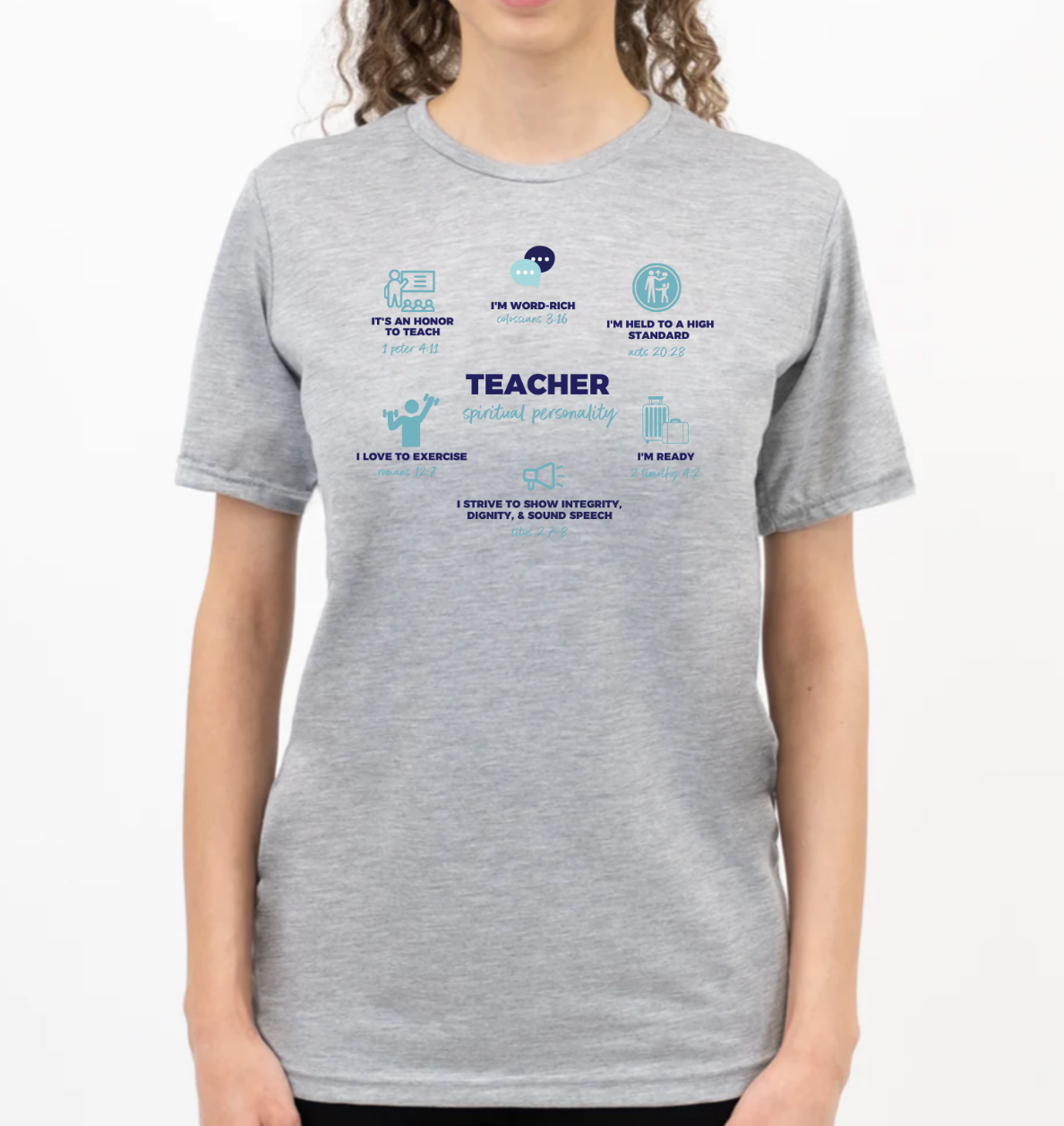 TEACHER DEFINED women's grey t-shirt