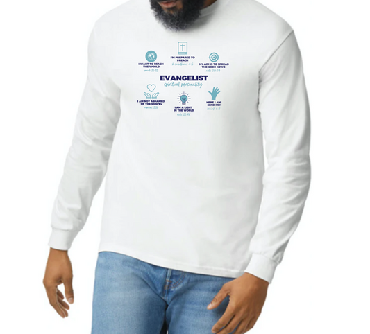 EVANGELIST DEFINED long sleeve white t-shirt