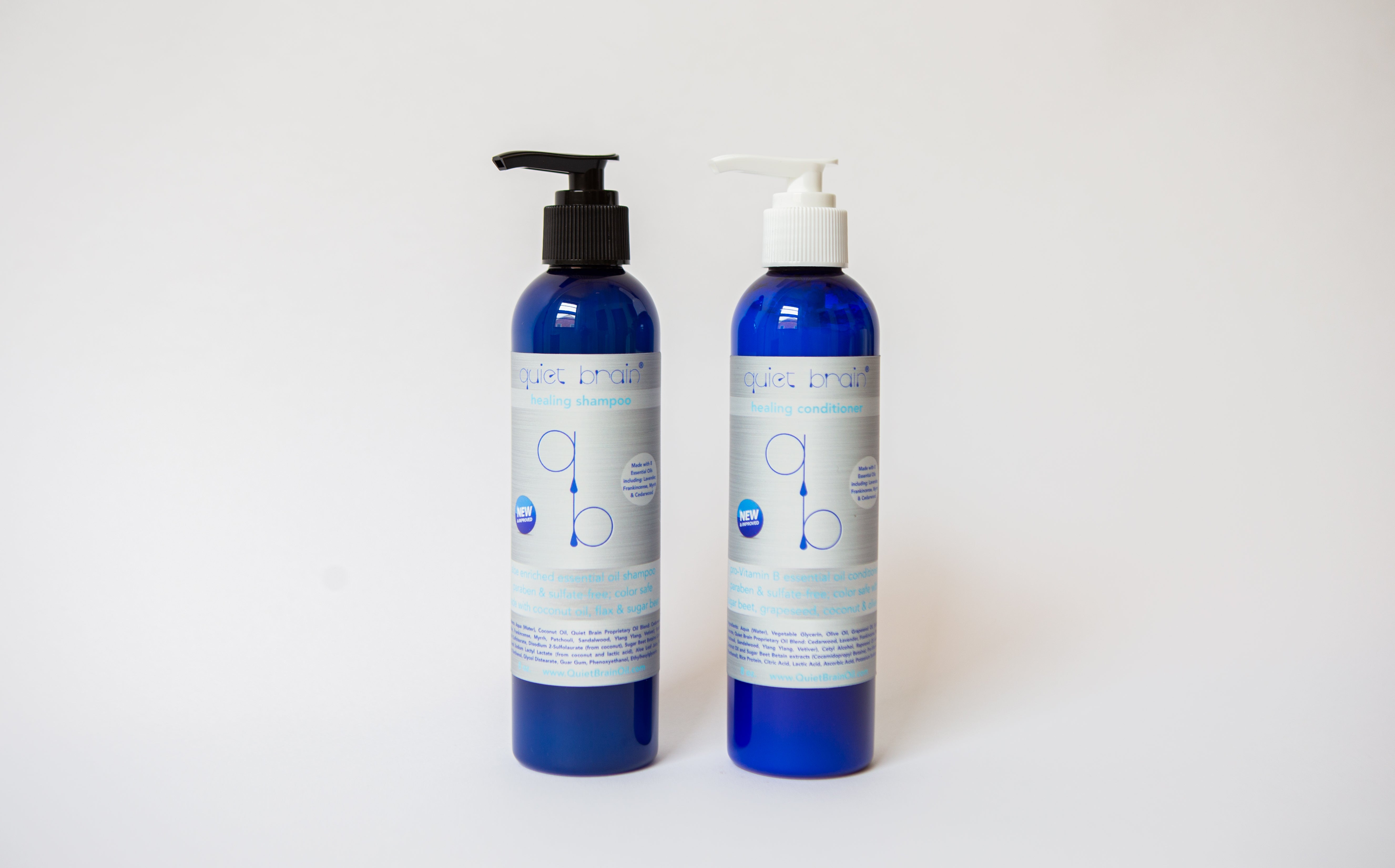 Quiet Brain® Healing Shampoo & Conditioner Pump SET (now with even – Oil by Laura Harris Smith