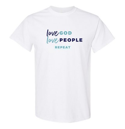 LOVE GOD, LOVE PEOPLE white t-shirt