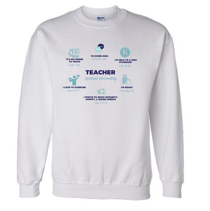 TEACHER DEFINED white sweatshirt