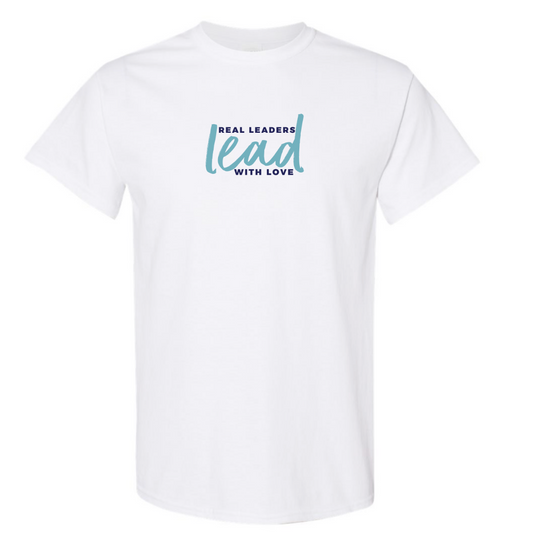 LEAD WITH LOVE white t-shirt