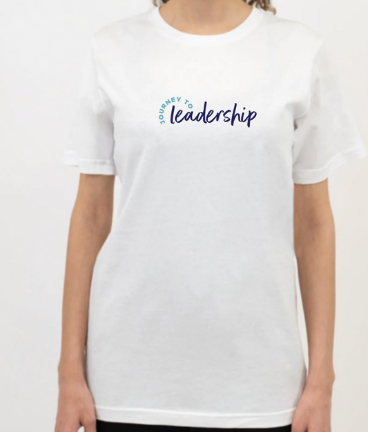 JOURNEY TO LEADERSHIP women's white t-shirt